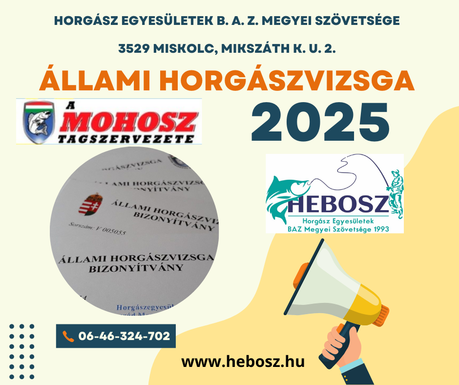 HORGÁSZVIZSGÁK 2025.évben