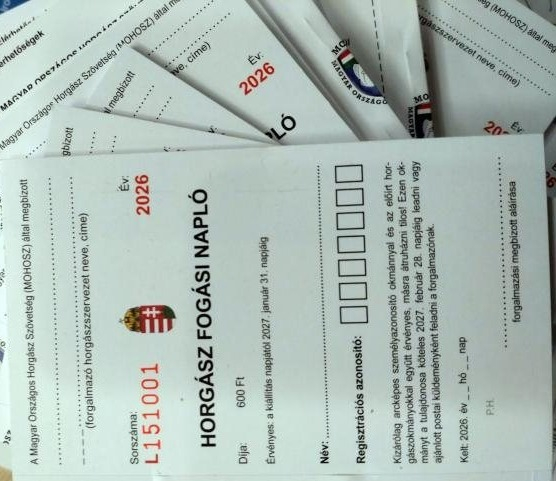 Tájékoztatás a 2025. évi fogási napló leadásával és a 2026. évi fogási napló kiváltásával kapcsolatban